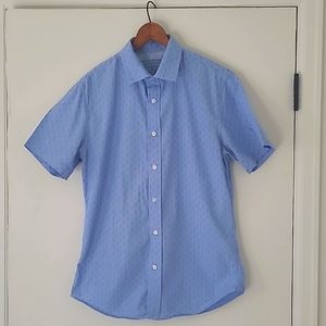 Banana Republic Luxe Stretch Poplin Grant Slim Fit Shirt Men's Small ◇ pattern